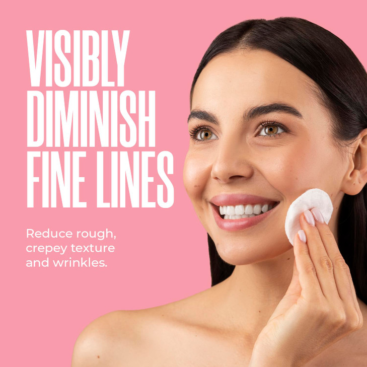 Glycolic Acid Pads with Vitamin C - Toner Pads for Face Cleansing With Tea Tree Oil - Exfoliating Pads with 20% AHA & Vitamins E, B3, B5 - Facial Pee