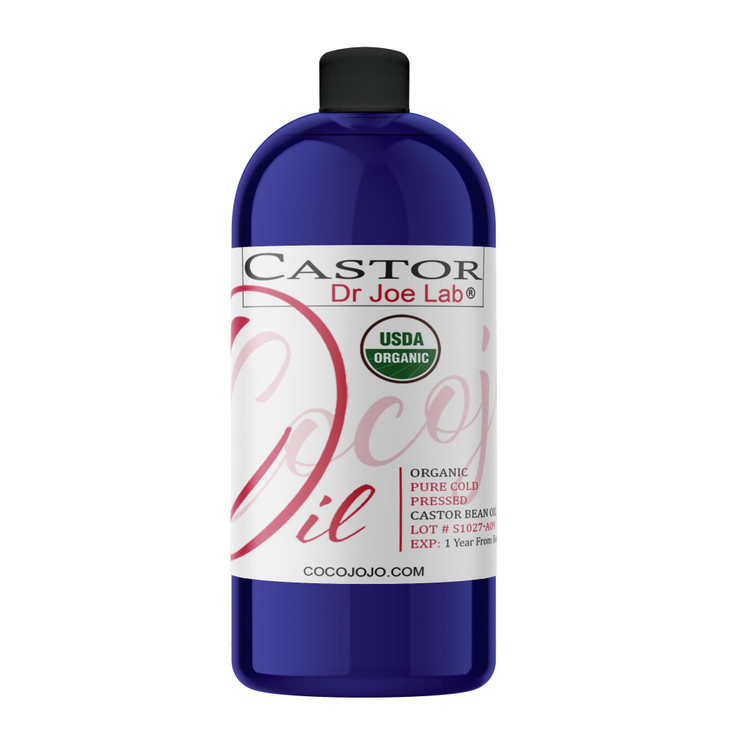 Dr Joe Lab Castor Oil Organic, Cold Pressed Organic Castor Oil, Unrefined, Pure USDA Certified Hexane Free Non GMO - Natural Moisturizing Hydrating H