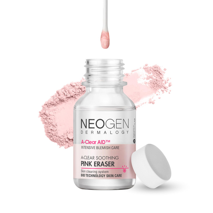 NEOGEN A-Clear Soothing Pink Eraser, Spot Care, Blemish Care, Korean Skin Care, Pink Pimple Drying Power, Calamine Powder, Nighttime Spot for Face an