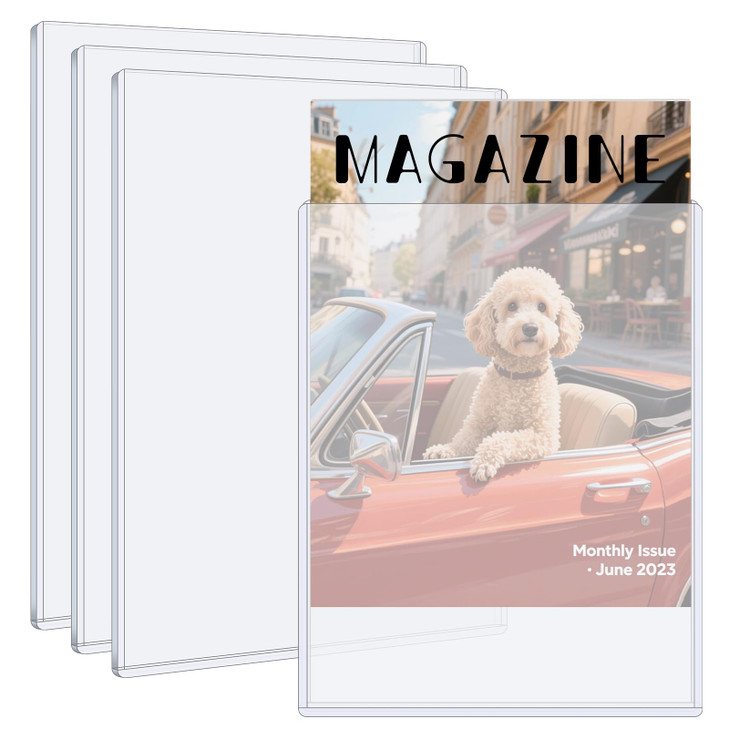 VOKOY 4 Pack Hard Plastic Comic Book Holders, Clear Comic Book Display Sleeves Premium PVC Current Size Modern Comics Protection Regular Comics Magaz