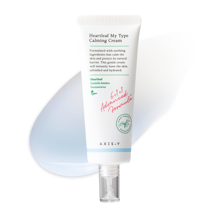 AXIS-Y Heartleaf My Type Calming Cream - Soothing, Redness Relief & Long Lasting Moisture Dewy Skin Daily Face Lotion - Vegan Korean Skin Care Moistu