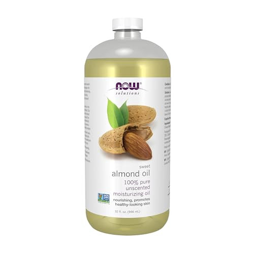 NOW Foods Solutions, Sweet Almond Oil, 100% Pure Moisturizing Oil, Promotes Healthy-Looking Skin, Unscented Oil, 32-Ounce