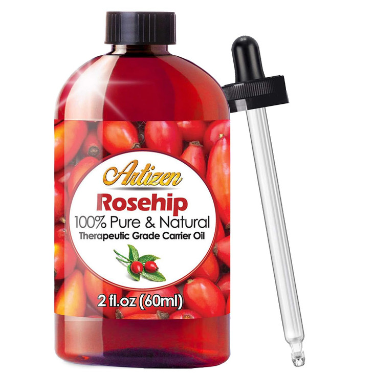 Artizen 2oz Rosehip Oil Pure & Natural - Cold Pressed & Harvested from Fresh Roses Bushes & Rose Seed - Rose Hip Oil for Your Skin, Face, Nails, Hand