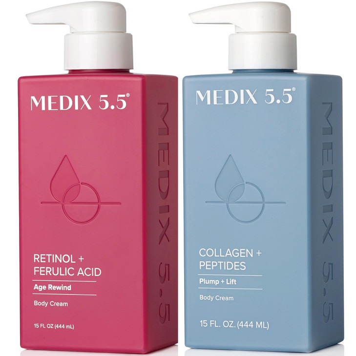 Medix 5.5 Retinol Cream + Collagen Cream Skincare Set Moisturizer Body & Face Lotion | Firming Body Lotion Set Reduces Look Of Sagging Skin, Cellulit