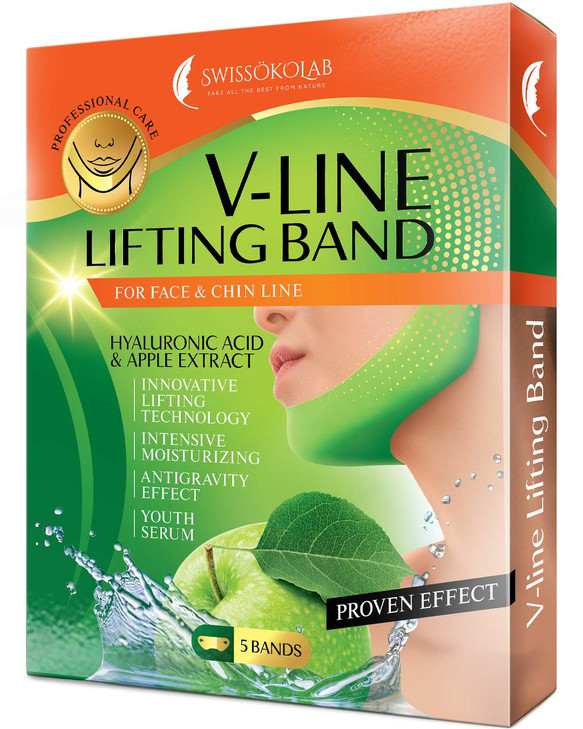 SWISSÖKOLAB V shape lifting up Face Mask Chin Up Patch Double Chin Reducer Chin Contour Tightening Firming Face Lift Tape Mask V-Line Neck Lifting Pa