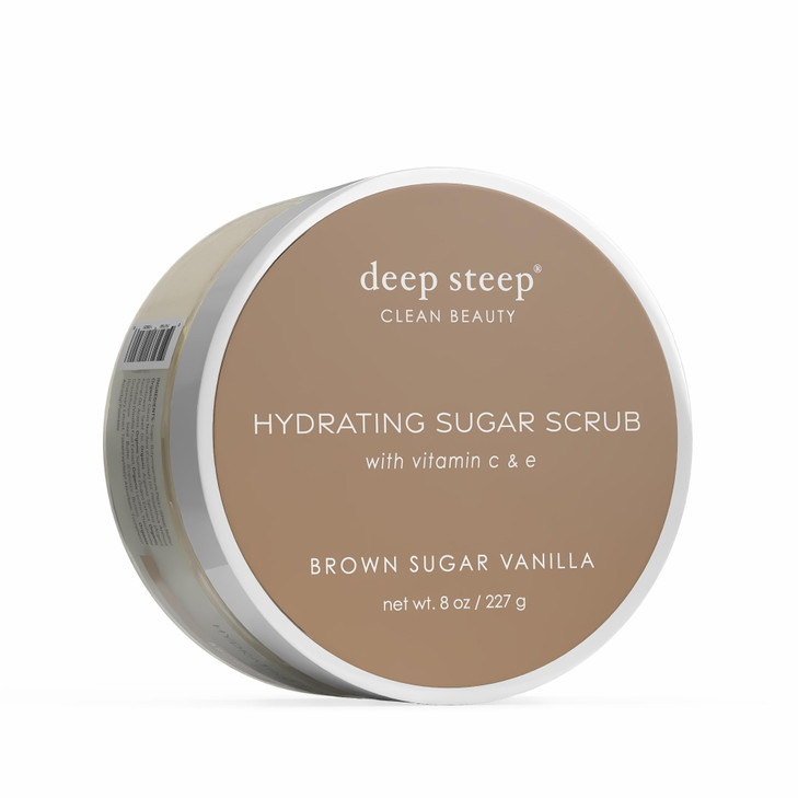Deep Steep Sugar Scrub, Brown Sugar Vanilla, 8 oz  Exfoliating Body Scrub with Organic Coconut Oil, Shea Butter & Argan Oil  Vegan, Clean Beauty, S
