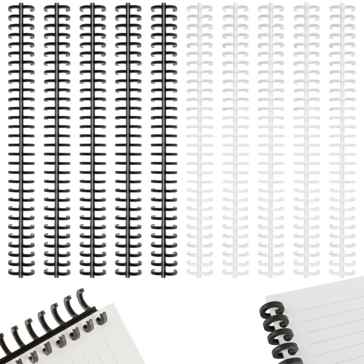 10Pcs Comb Binding Spines, Plastic Binding Combs for Binding Machine Worklion 2/5 Inch Diameter 30 Ring Binding Spines for Student Teacher Business D