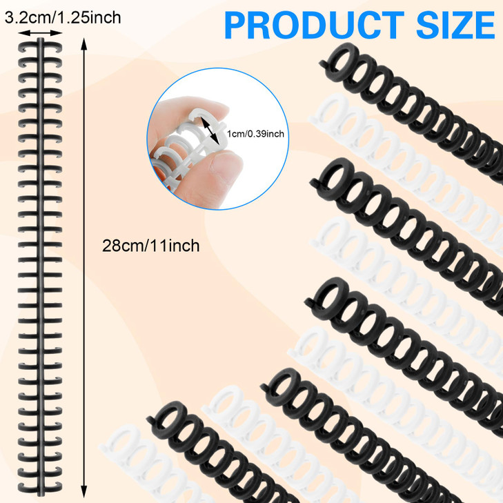 10Pcs Comb Binding Spines, Plastic Binding Combs for Binding Machine Worklion 2/5 Inch Diameter 30 Ring Binding Spines for Student Teacher Business D