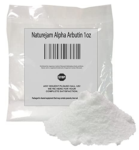 Naturejam Alpha Arbutin Powder Pure Skin Whitener Brightener Dark Spot Corrector, Evens Out Skin Tone and Helps With Hyperpigmentation (1 Ounce)