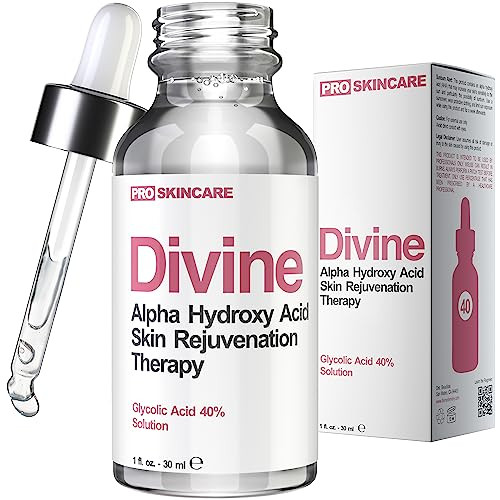 Glycolic Acid Peel 40% Professional Chemical Peel for Face for Acne Scars, Collagen Boost, Wrinkles, Fine Lines - Alpha Hydroxy Acid Liquid Exfoliant