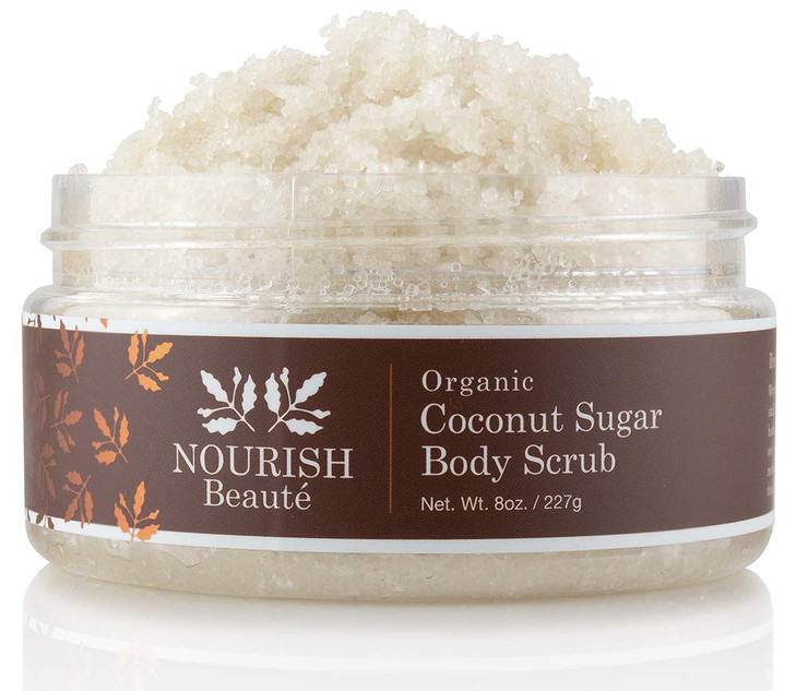 Nourish Beaute Organic Sugar Body Scrub for Exfoliation and Cellulite, Hydrates and Moisturizes Skin While Improving Skin Tone and Texture, 8 oz, Coc