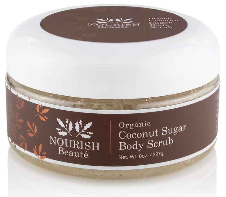 Nourish Beaute Organic Sugar Body Scrub for Exfoliation and Cellulite, Hydrates and Moisturizes Skin While Improving Skin Tone and Texture, 8 oz, Coc