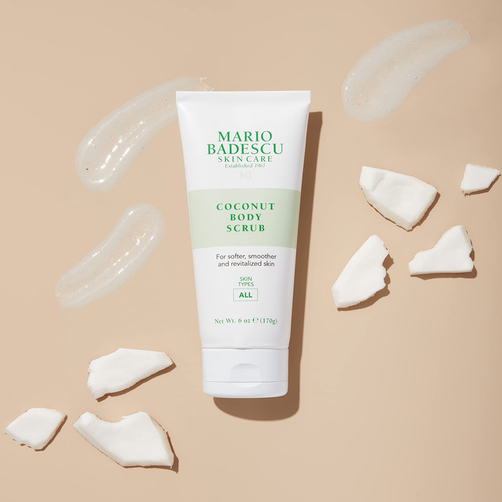 Mario Badescu Coconut Body Scrub for All Skin Types | Body Scrub that Softens and Smoothes |Formulated with Niacinamide & Salicylic Acid| 6 OZ