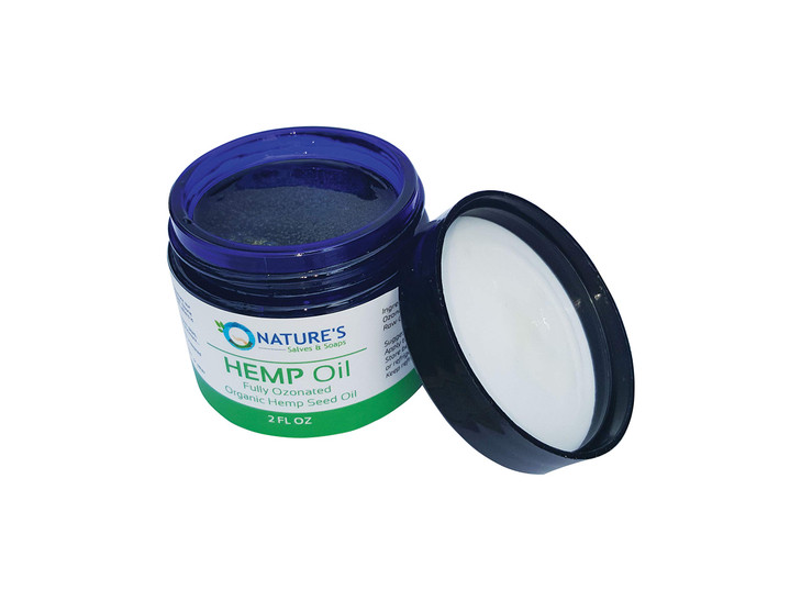 Nature's Salves Fully Ozonated 100% Organic Cold Pressed Unrefined Hemp Seed Oil - 2 Oz