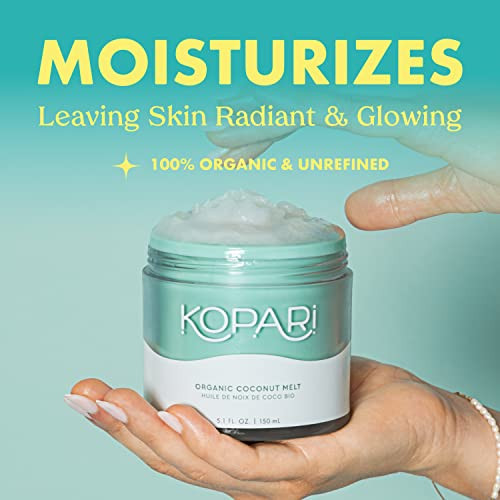 Kopari Organic Coconut Melt | Multi Purpose Skin Moisturizer, 100% Unrefined Coconut Oil Skin Care For Body, Hair, Face | Vegan, Cruelty Free, Parabe
