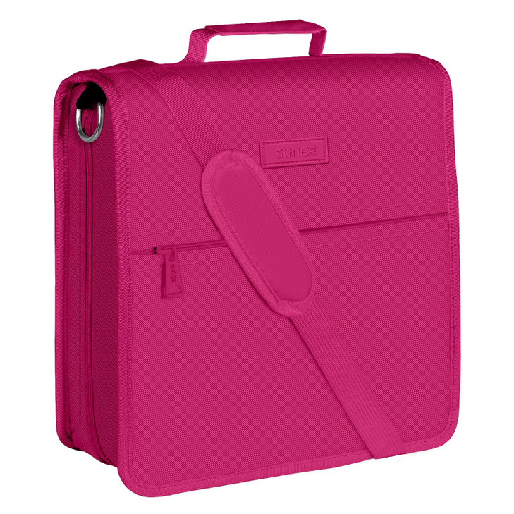 SUNEE Zipper Binder 3 Ring, 3 Inch O-Ring with Handle and Shoulder Strap, 600-Sheet Capacity, 5-Tab Expanding File Folder, Multi-Pockets for Middle S