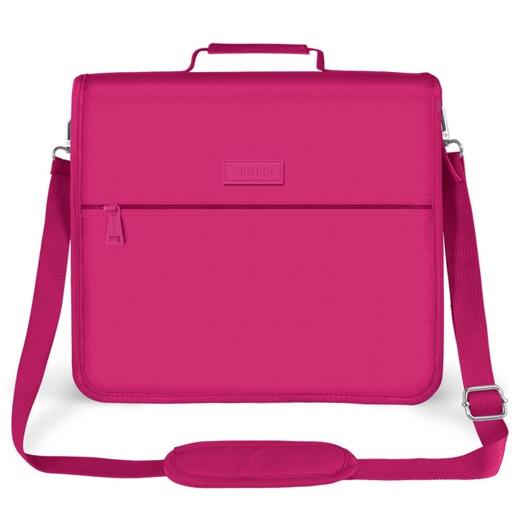 SUNEE Zipper Binder 3 Ring, 3 Inch O-Ring with Handle and Shoulder Strap, 600-Sheet Capacity, 5-Tab Expanding File Folder, Multi-Pockets for Middle S