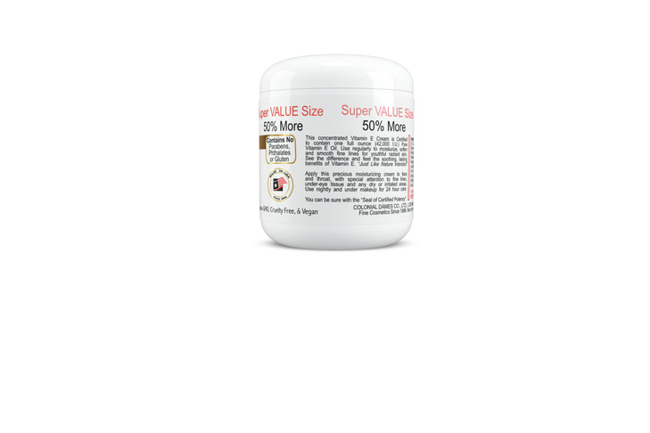 Colonial Dames Concentrated Vitamin E Moisturizing Cream 42,000 I.U. for Hydrating & Moisturizing Chapped Dry Skin & Fine Lines.