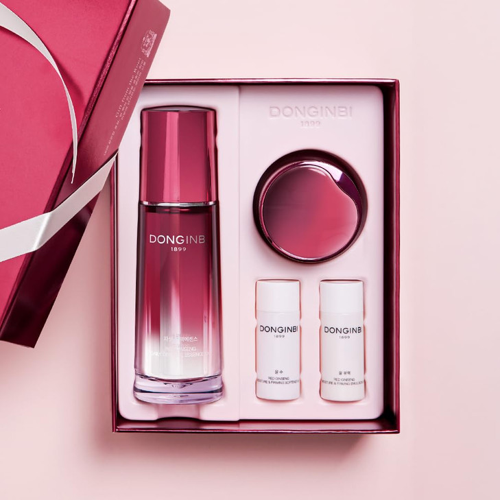 Donginbi Red Ginseng Daily Defense Special Set - Firming Cream(0.85 floz) & Korean Red Ginseng Essence(2.03 floz), Skin Barrier Repair Serum for Dry