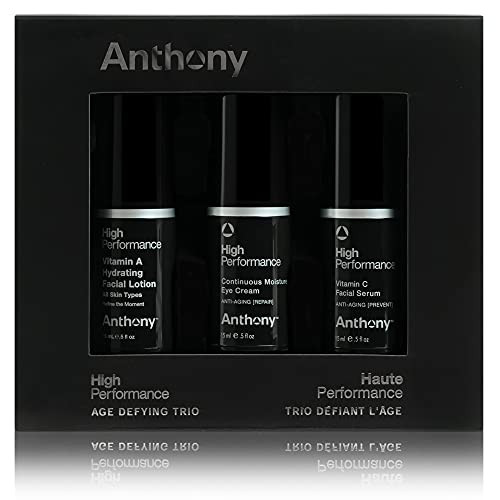 Anthony High-Performance Trio Kit  Eye Cream (0.5 Fl Oz), Vitamin C Facial Serum (0.5 Fl Oz), and Vitamin A Hydrating Facial Lotion (0.5 Fl Oz)  An