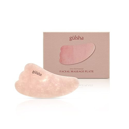 Gulsha Facial Massage Plate - Rose Quartz Facial Massage Stone - SkinS Elasticity, Circulation, Relaxing Facial Tension And Fatigue