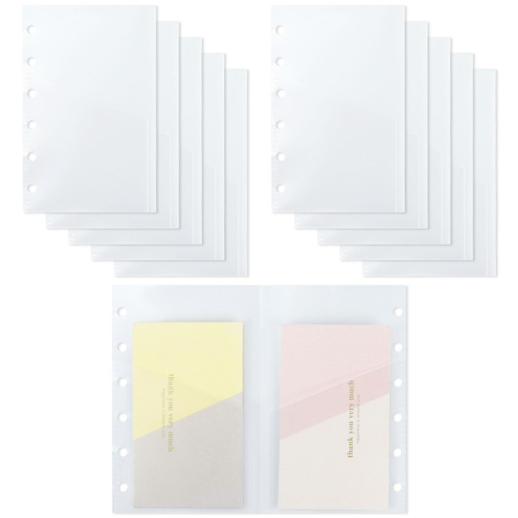 A7 Clear Binder Cash Envelopes, A7 Insert with 2 Pockets for Budgeting Money,Binder Pockets Index Envelopes for 6 Ring Budgeting Binder Inserts Suppl
