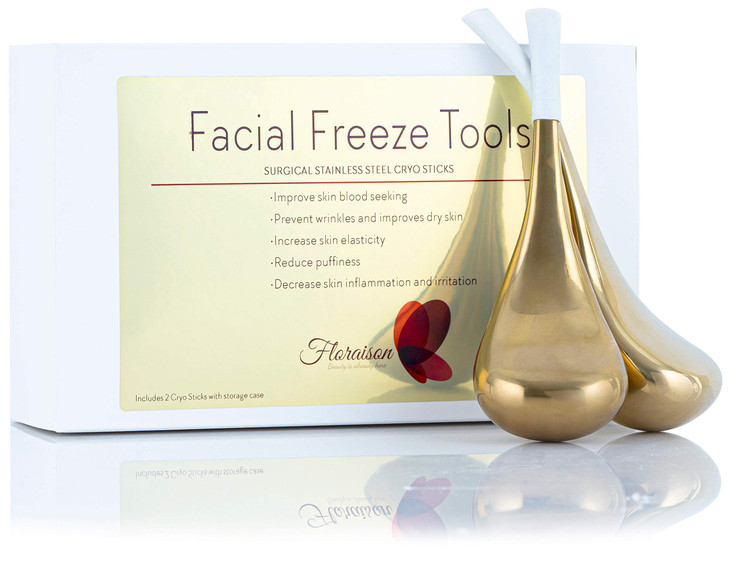 Floraison Unbreakable Stainless Steel Magic Cooling Beauty Facial Sticks for Face, Neck & Body Cryo Sticks & Cold Roller for face Puffiness & Wrinkle