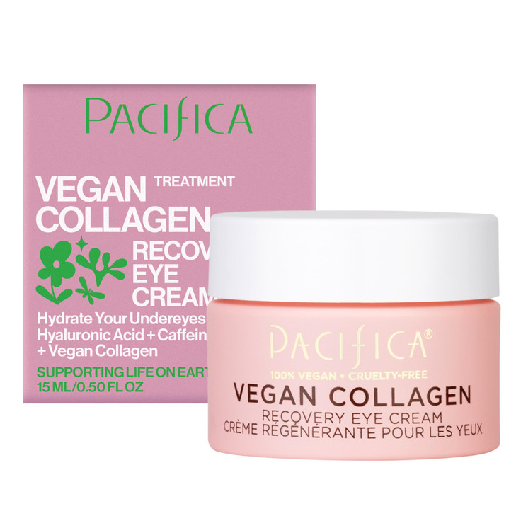 Pacifica Beauty, Vegan Collagen Overnight Recovery Eye & Face Cream, Hyaluronic Acid, Caffeine, Vitamin C & E, Hydrating & Moisturizing Skin Care for