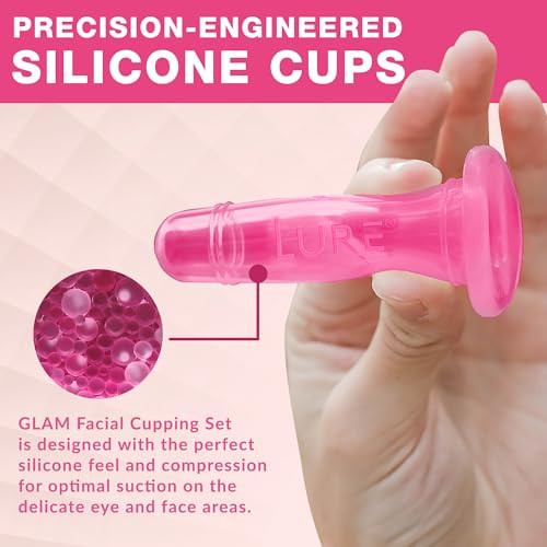 Glam Facial Face Cupping Set - Cupping Therapy Sets Massage Kit with Silicone Cleansing Brush for Instantly Ageless Skin, Works for Fine Lines & Wrin