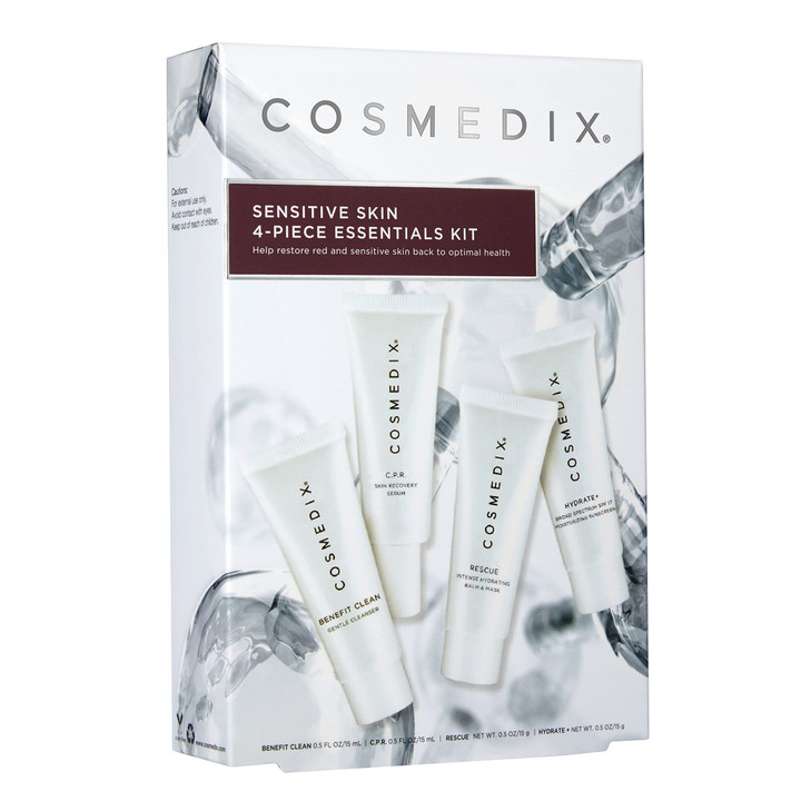 COSMEDIX Sensitive Skin Concern Travel Kit, Helps Reduce Appearance of Redness, Soothing Skincare Regimen, Cruelty & Gluten Free