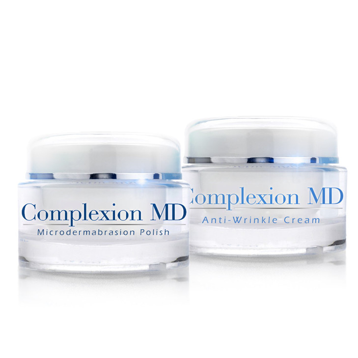 Complexion MD Anti Aging 2 Step Skin Care System (Bundle) - Microdermabrasion Scrub (1.69 oz) + Anti Wrinkle Cream (1 oz) - Reduce Fine Lines & Wrink