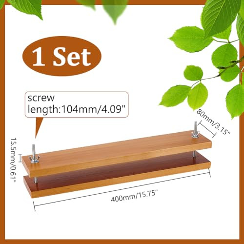 AHANDMAKER Wood Bookbinding Press, 15.75x3.15 Inch Rectangular Book Press Machine, Flat Paper Press Machine Book Press Bookbinding for Handmade DIY B