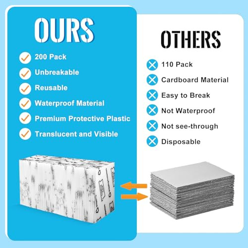 COITEK Upgrade 200 Pack Trading Card Shipping Protector 3.5'' x 4.5'' Sports Card Shipping Supplies,Strong Plastic Inserts Graded Card Precut Sleeves