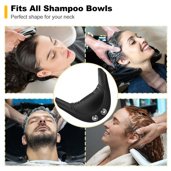 AISEELY Shampoo Bowl Neck Rest - 2 Suction Cups Included Salon Shampoo Neck Rest Cushion, Silicone Neck Cushion for Home Wash Basin & Professional Sa