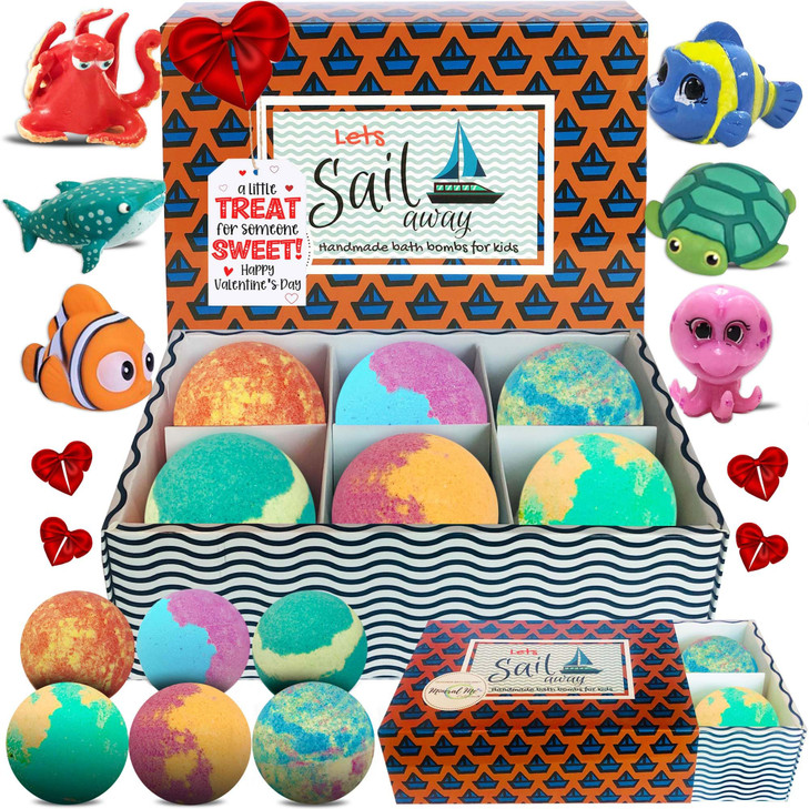 Bath Bombs for Kids with Surprise Inside - Organic, Gentle & Kid Friendly Bubble Bath Fizzies with Toys Inside. Spa Bath Fizz Balls Kit Fizzy Balls w