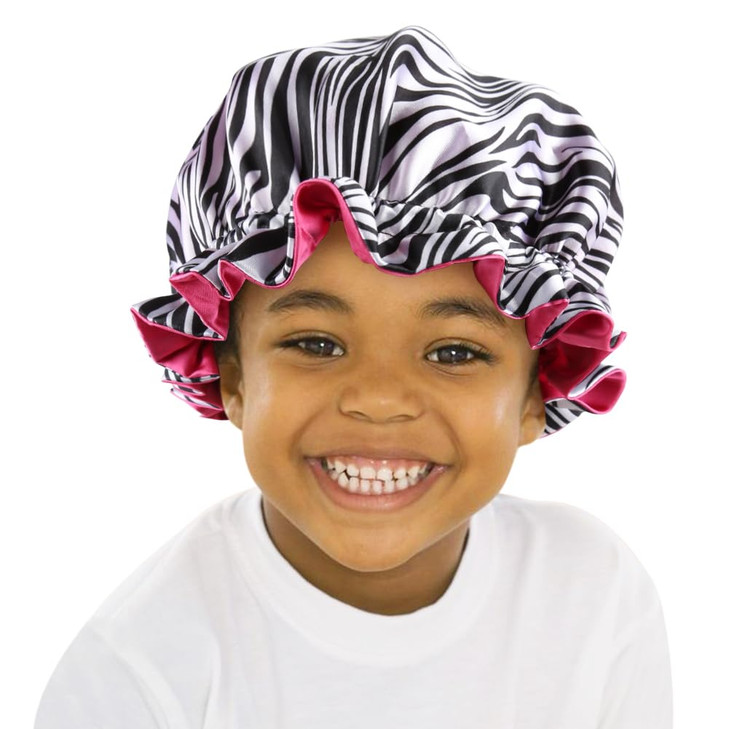 Sent Hair Kids Satin Bonnet Sleeping Cap, Adjustable Sleep Bonnet with Drawstring, Reversible Night Caps for 0-3 Years Old Kids/Child/Baby/Toddler (D