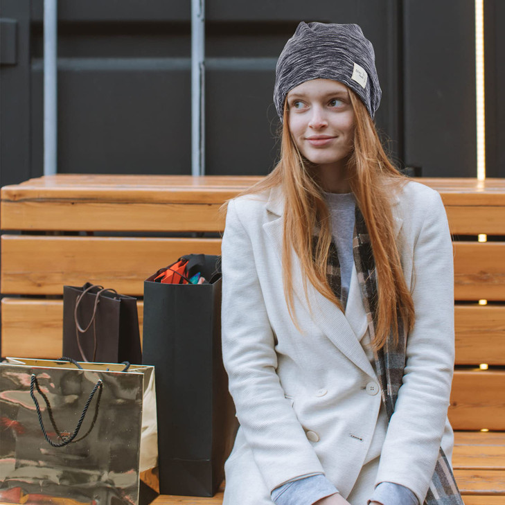 sent hair Silky Satin Lined Bonnet for Women Hair Cover Bonnet Sleep Cap Adjustable Slouchy Beanie for Long Curly Hair,Braids,Dreadlocks(Black)