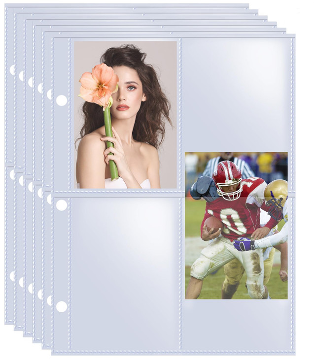 70 Pack 560 Pockets 2.5x3.5 4 Pocket Card Binder Sleeves, Trading Card Sleeves for A5 3 Ring Binder, Double-Sided, Ultra-Clear Removable Game Basebal