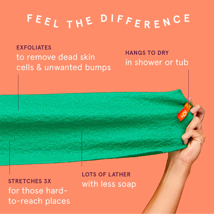 Cleanlogic Body Exfoliating Cloth, Stretchy Exfoliator Bath and Shower Washcloths for Smooth and Softer Skin, Reusable Daily Skincare Tool, Assorted