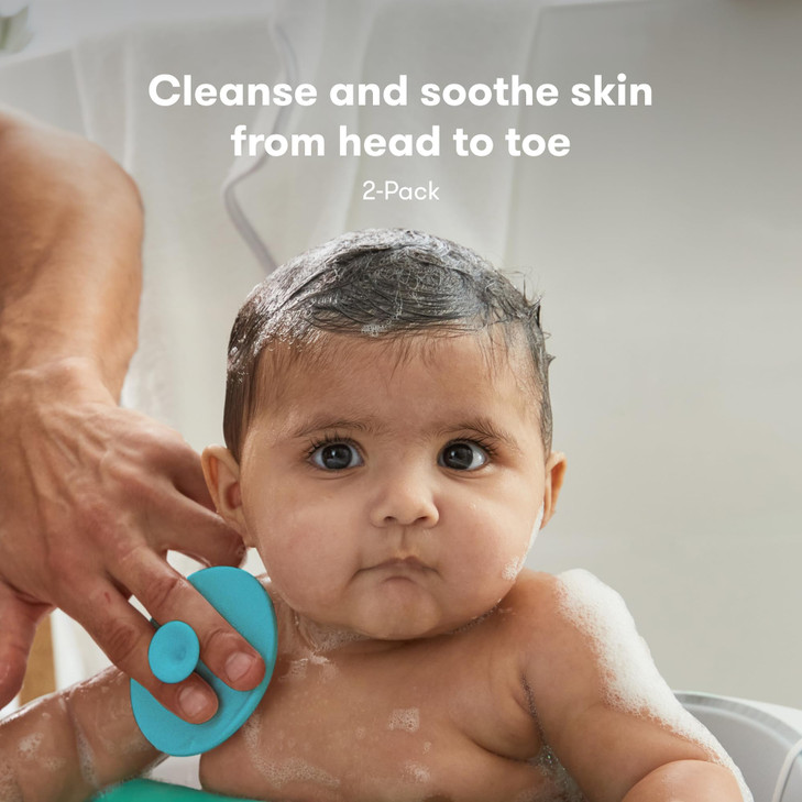 Frida Baby DermaFrida The SkinSoother Baby Bath Brush, Cradle Cap Brush for Babies, Baby Essential for Dry Skin, Cradle Cap Treatment and Eczema, 2 P