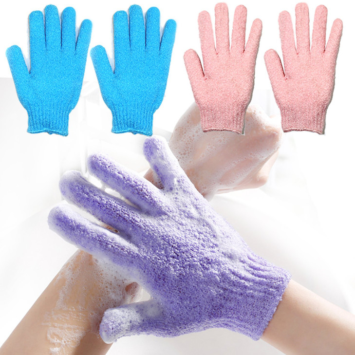 Exfoliating Bath Gloves Body Scrub Wash Mitts Skin Massage Sponge Towel Deep Cleansing Dead Skin Loofah Brush Scrub Luxury Spa Heavy with Lanyard Scr