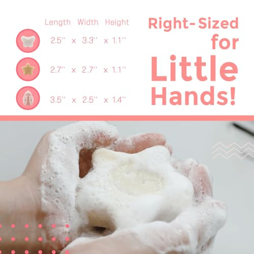 myHomeBody Konjac Baby Sponge for Bathing, Cute Shapes Natural Kids Bath loofah for Infants, Toddler, Newborns, Safe Plant-Based, 3pc. Set: Butterfly