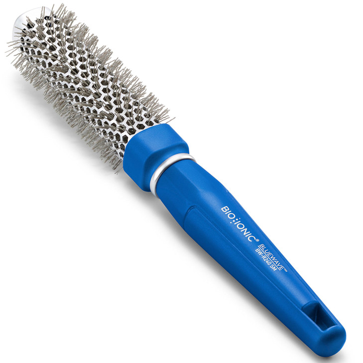 Bio Ionic BlueWave Conditioning Square-Round Brush  Create Volume & Smooth Hair Quickly, Crimped Bristles Add Root Tension, Styling Brush For Bouncy