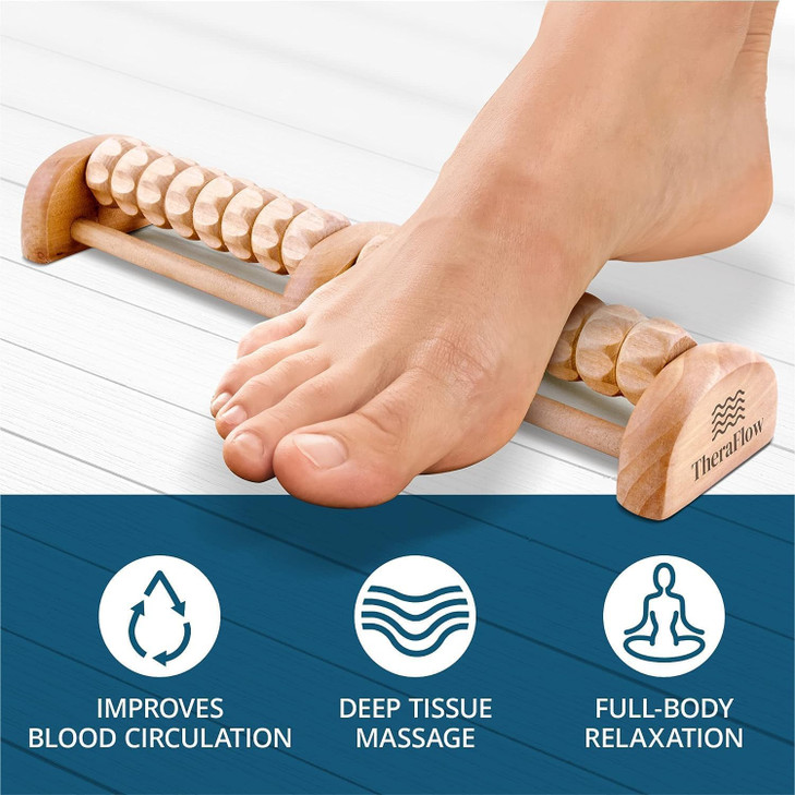 TheraFlow Small Dual Foot Massager for Neuropathy - for Plantar Fasciitis Relief - Foot Roller for Foot Pain Relief | Feet Massager for Pain Relief a