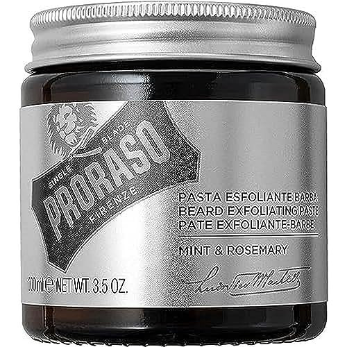Proraso Exfoliating Beard Paste - Facial Exfoliator and Beard Scrub - Daily Face Scrub Deeply Cleanses Skin & Facial Hair - 3.5oz