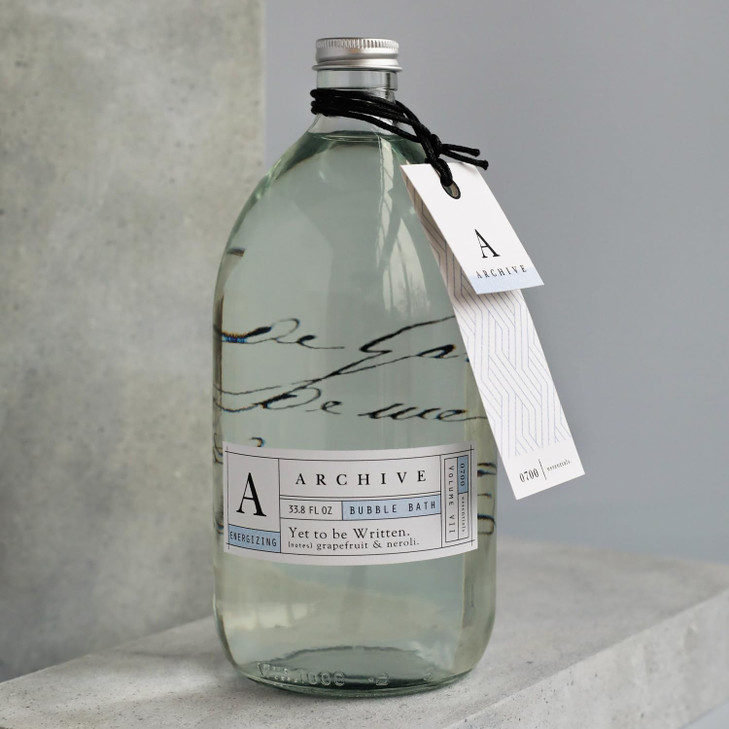 Archive Yet to be Written Bubble Bath for Adults, 33.8 fl. oz.  Grapefruit & Neroli Fragrance  Blend of Natural Oils, Refine Bath Bubbles for Women