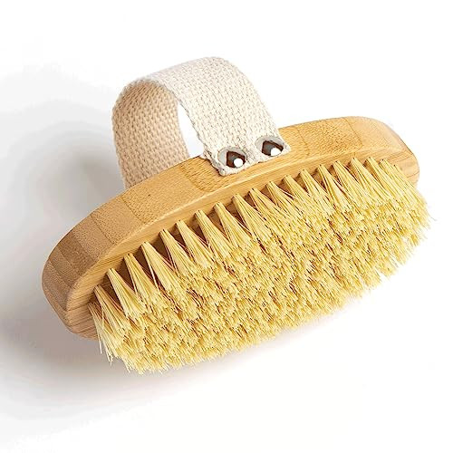 Firm Dry Brush & Shower Brush for Body - Handheld Back Scrubber Body Brush Exfoliator & Dead Skin Remover for Body Firm & Tighten Skin Improve Circul