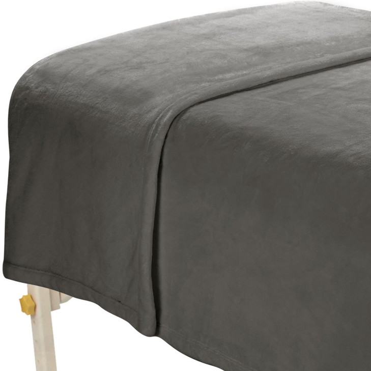 ForPro Microfiber Plush Massage Blanket, Cool Grey, Lightweight, 100% Microfiber, for Massage Tables, Beds, Sofas, 60 W x 90 L