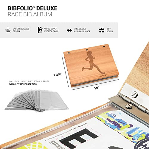 Gone For a Run Premier BibFOLIO Race Bib Album | Run | Wood Bib Holder