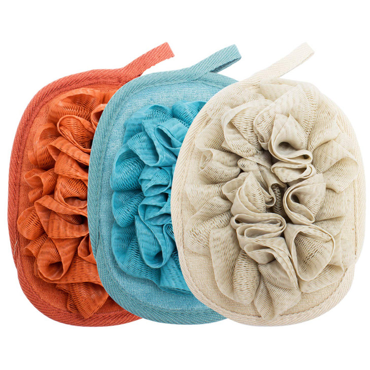 Amariver 3 Pack Body Sponge Brushes Pouf Mesh Brush Shower Glove with Flower Bath Ball